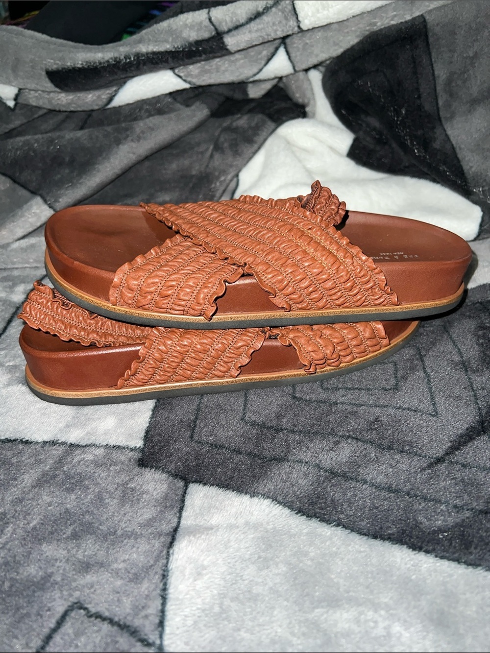 rag & bone Bailey Leather Cross-Strap Slingback Sandals size 7.5 or 37.5 - Picture 3 of 14